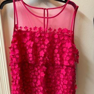 Anthropologie hot pink sleeveless top